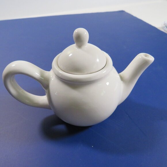 White Ceramic Tea Pot Glazed READY TO DECORATE IN YOUR OWN STYLE  #4 - Picture 2 of 6